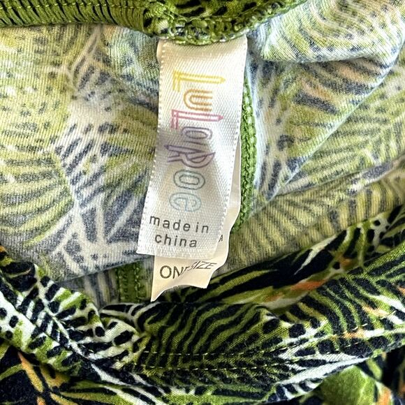 Lularoe OS Leggings PALM PLANT BOTANICAL‎ PRINT One Size - Picture 4 of 5